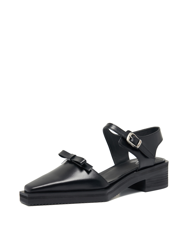 Ribbon sandals loafer black (worn by IVE Jang Won-young)