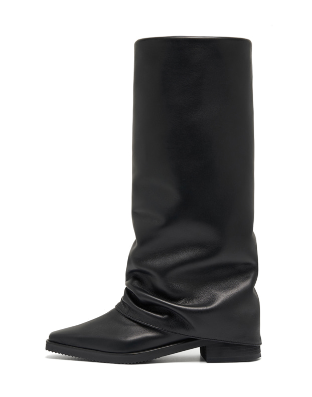 Leather Leg Warmer long boots black